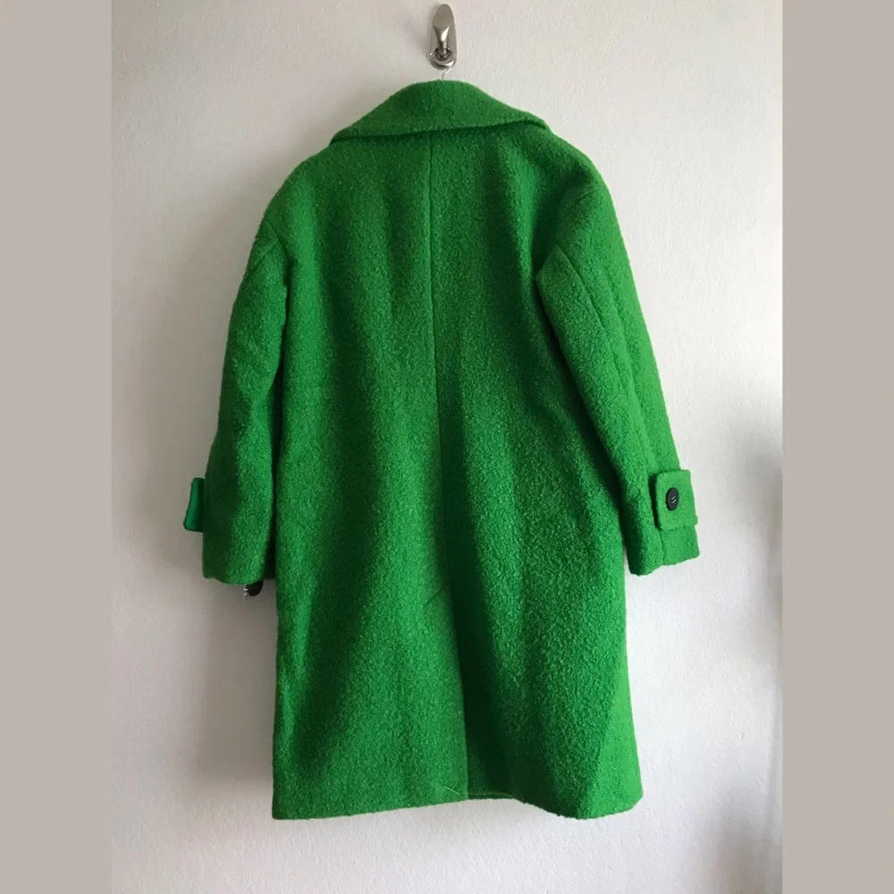 Bright Green fuzzy long coat - Picture 2 of 4